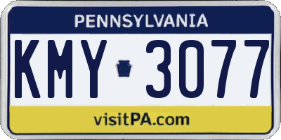 PA license plate KMY3077