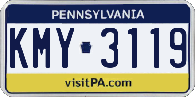 PA license plate KMY3119