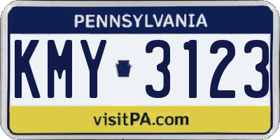 PA license plate KMY3123