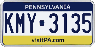 PA license plate KMY3135