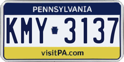 PA license plate KMY3137