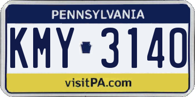 PA license plate KMY3140