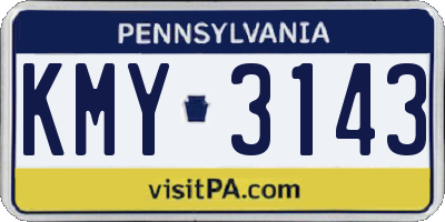 PA license plate KMY3143