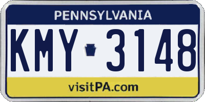 PA license plate KMY3148