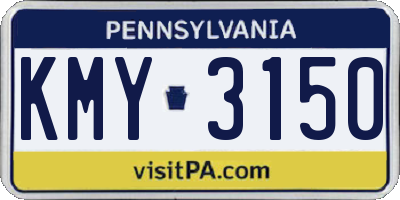PA license plate KMY3150