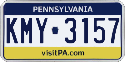 PA license plate KMY3157