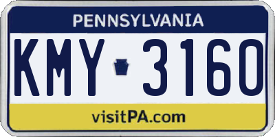 PA license plate KMY3160