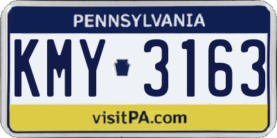 PA license plate KMY3163