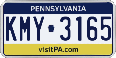 PA license plate KMY3165