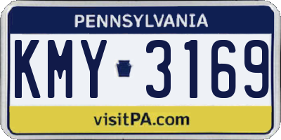 PA license plate KMY3169