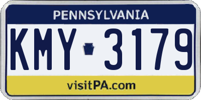 PA license plate KMY3179