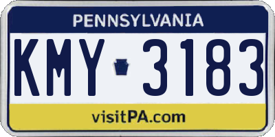 PA license plate KMY3183