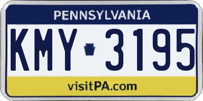 PA license plate KMY3195