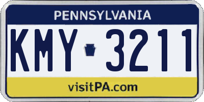 PA license plate KMY3211