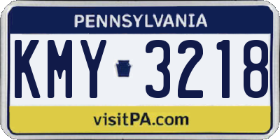 PA license plate KMY3218