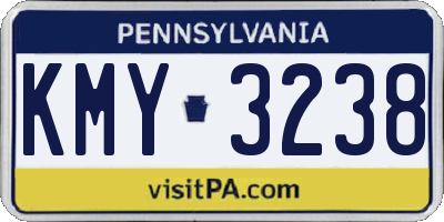 PA license plate KMY3238