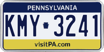 PA license plate KMY3241