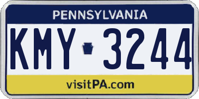 PA license plate KMY3244