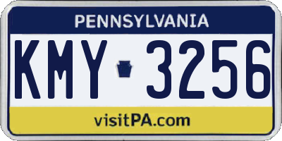PA license plate KMY3256