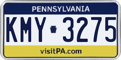 PA license plate KMY3275