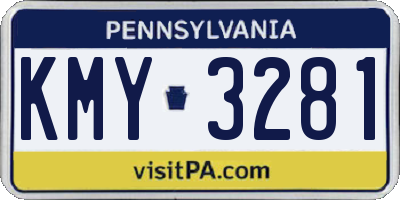 PA license plate KMY3281