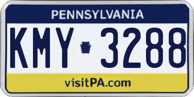 PA license plate KMY3288