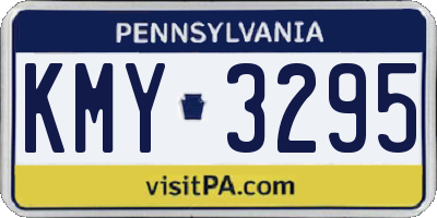 PA license plate KMY3295