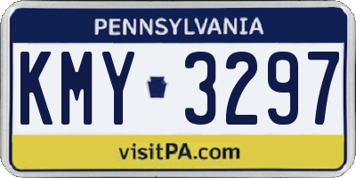 PA license plate KMY3297
