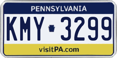 PA license plate KMY3299
