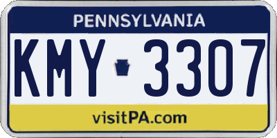 PA license plate KMY3307