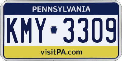 PA license plate KMY3309