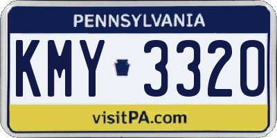 PA license plate KMY3320