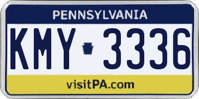 PA license plate KMY3336