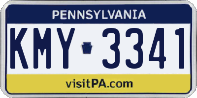 PA license plate KMY3341