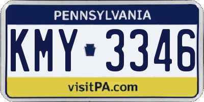 PA license plate KMY3346