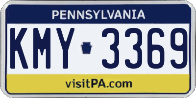 PA license plate KMY3369