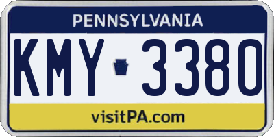 PA license plate KMY3380