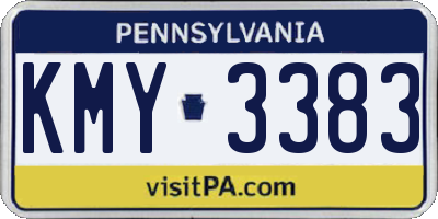 PA license plate KMY3383
