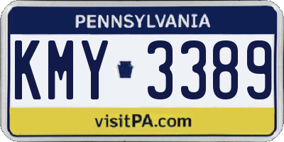 PA license plate KMY3389