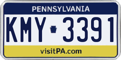 PA license plate KMY3391