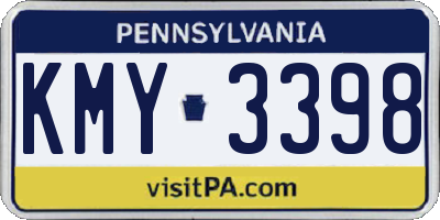 PA license plate KMY3398