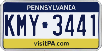 PA license plate KMY3441