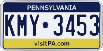 PA license plate KMY3453