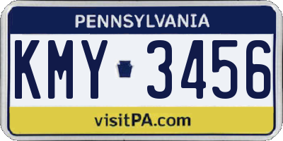PA license plate KMY3456