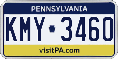 PA license plate KMY3460