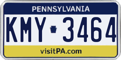 PA license plate KMY3464