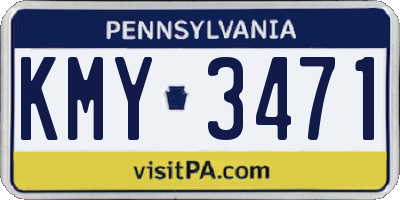 PA license plate KMY3471