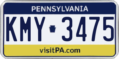 PA license plate KMY3475