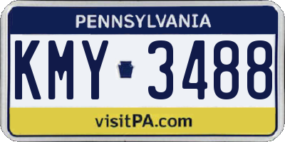 PA license plate KMY3488