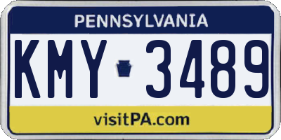 PA license plate KMY3489